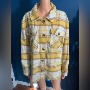 Kensie Yellow Plaid Utility Jacket